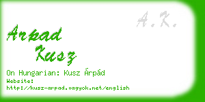arpad kusz business card