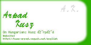 arpad kusz business card